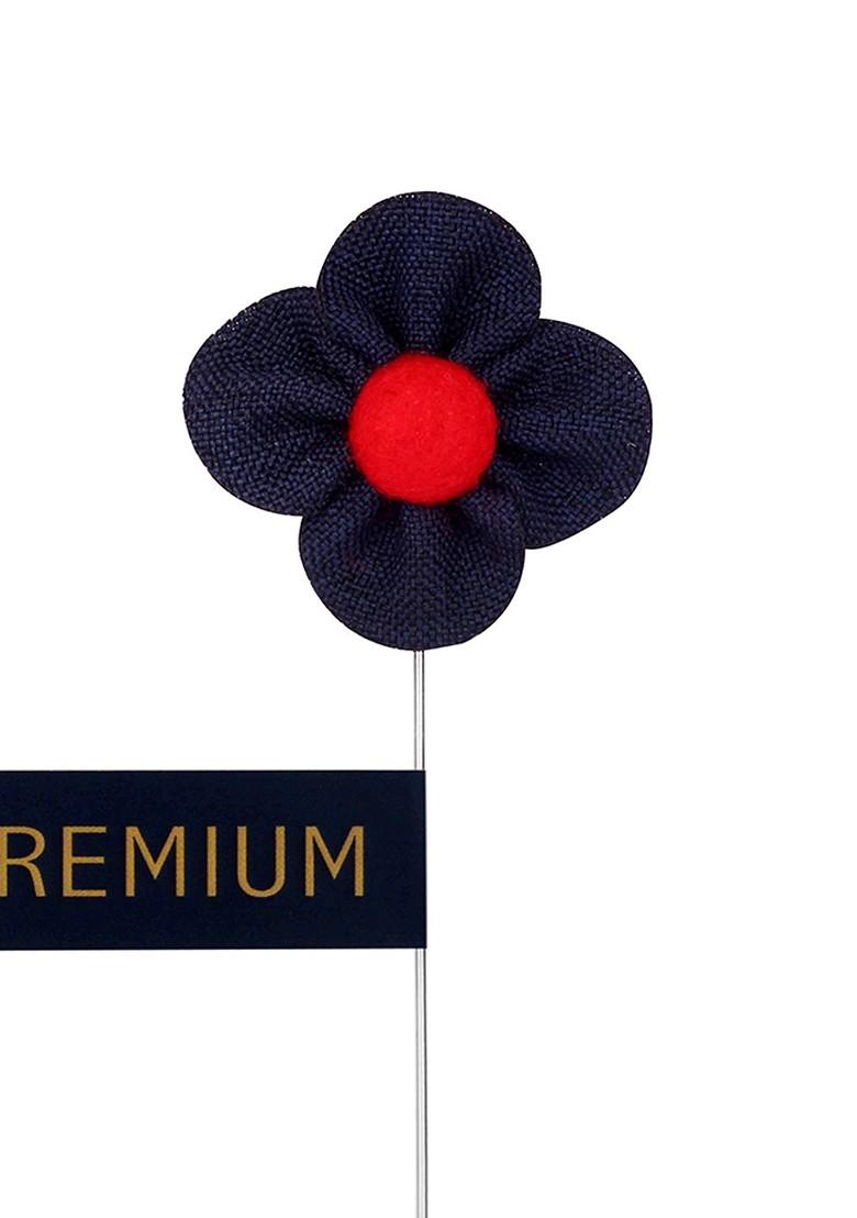 Unisex Blue Red The Four Petal Classic Flower Lapel Pin