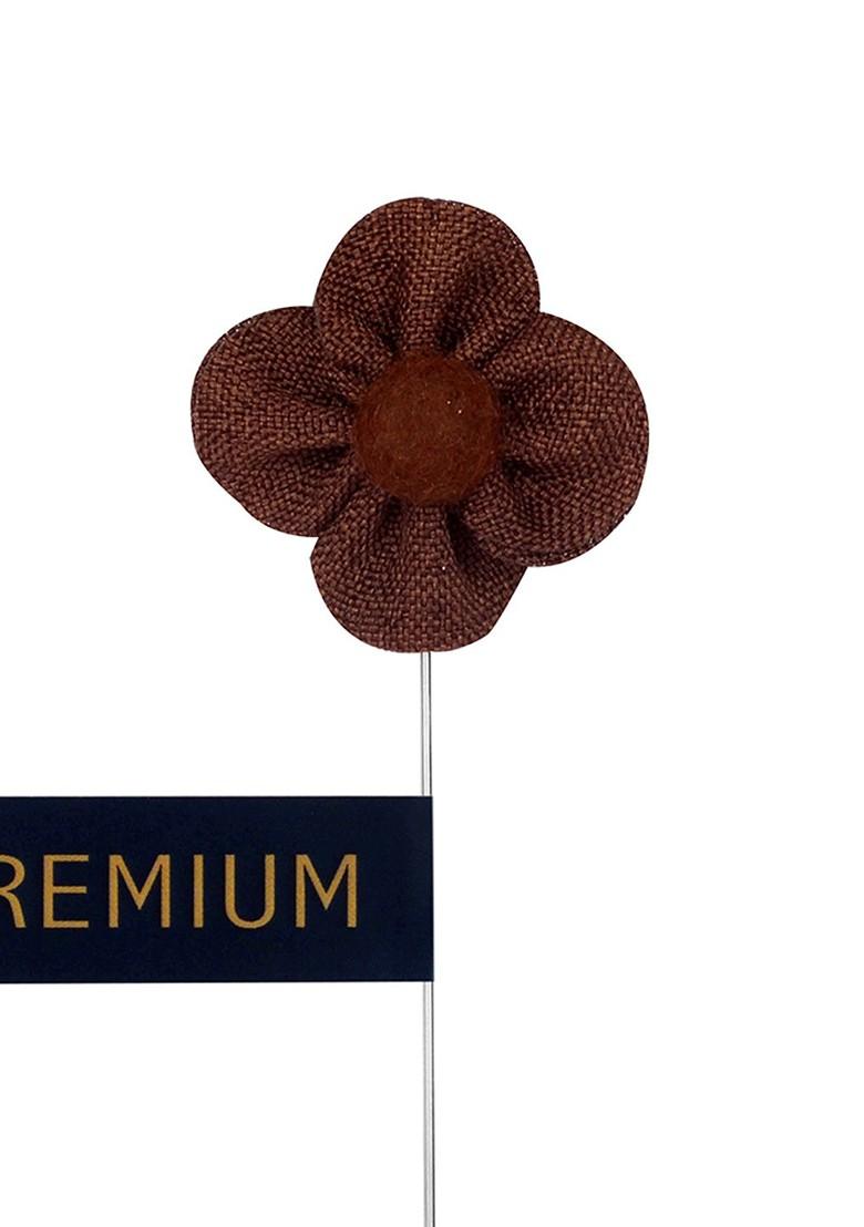 Unisex Brown The Four Petal Classic Flower Lapel Pin
