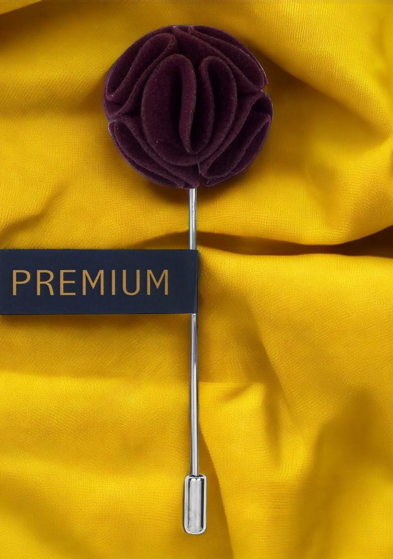 Unisex Purple Silver Toned The Dahlia Flower Lapel Pin