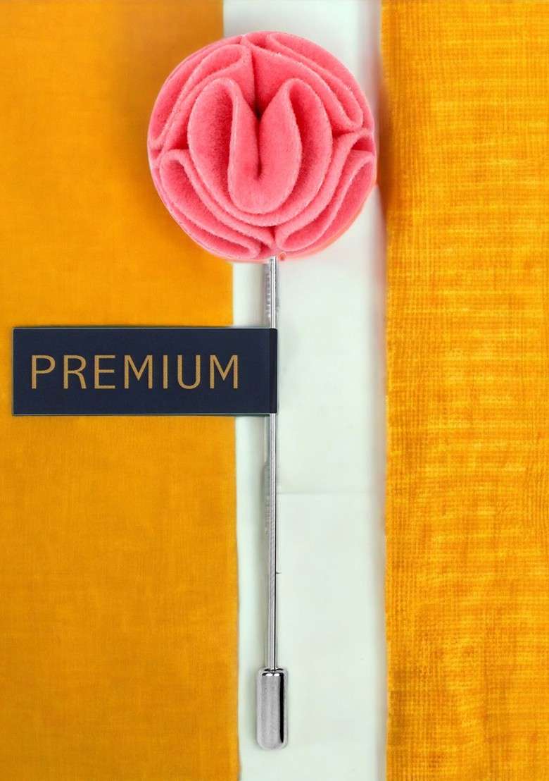 Unisex Pink Dahlia Flower Lapel Pin - Indya