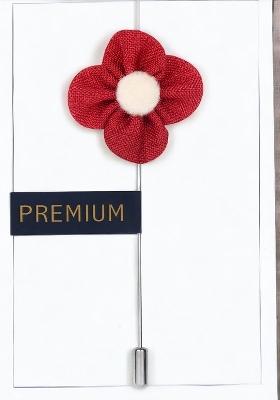 Unisex Red White The Four Petal Classic Flower Lapel Pin