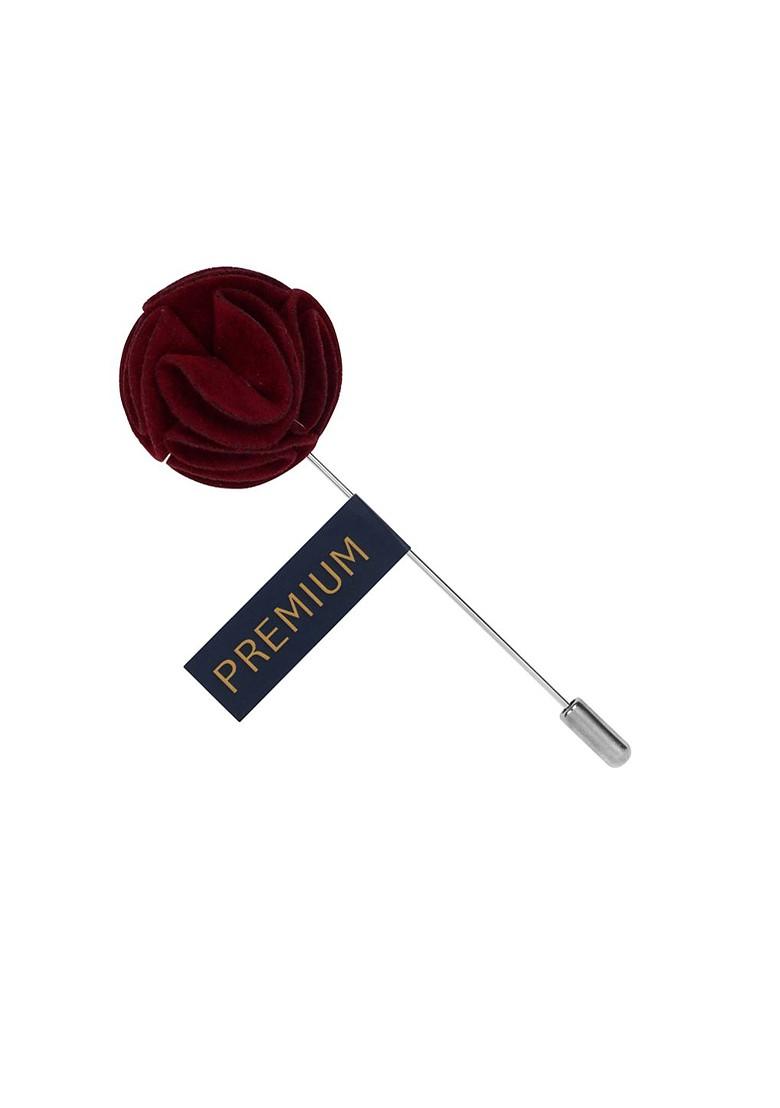 Unisex Maroon The Dahlia Flower Lapel Pin