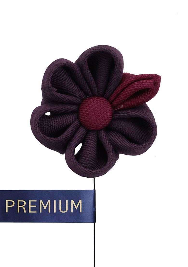 Unisex Purple Maroon Dual Shaded Beauty Lapel Pin - Indya