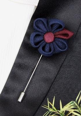 Unisex Blue Maroon Dual Shaded Beauty Lapel Pin