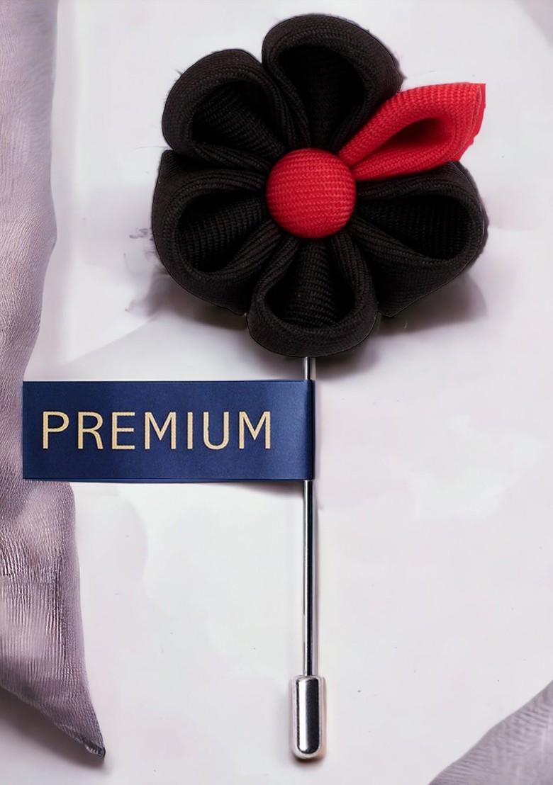 Unisex Black Red Dual Shaded Beauty Lapel Pin