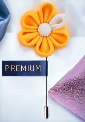 Unisex Yellow White Dual Shaded Beauty Lapel Pin