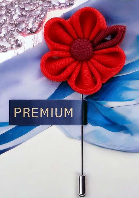 Unisex Red Maroon Dual Shaded Beauty Lapel Pin