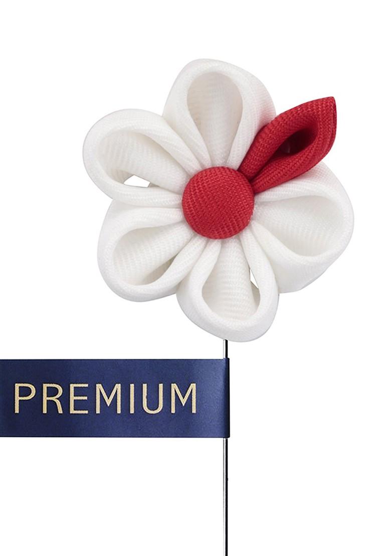 Unisex White Red Dual Shaded Beauty Lapel Pin