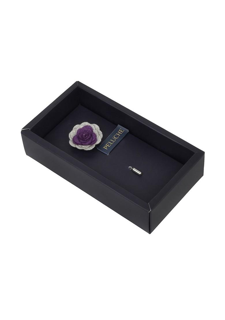 Unisex Purple Grey Graceful Bloom Lapel Pin