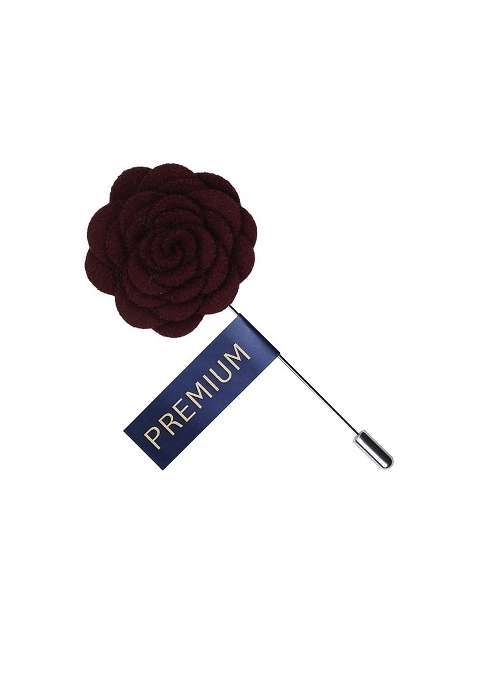 Unisex Maroon Blooming Charm Lapel Pin