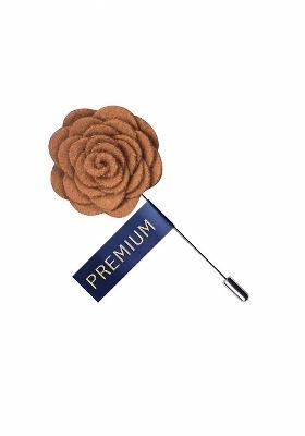 Unisex Brown Blooming Charm Lapel Pin