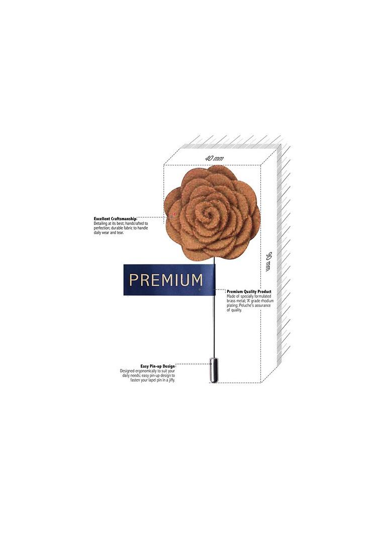 Unisex Brown Blooming Charm Lapel Pin