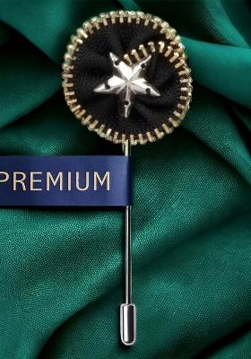 Unisex Black Silver Toned Shining Star Lapel Pin