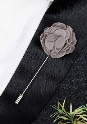 Unisex Grey Floral Fondness Lapel Pin