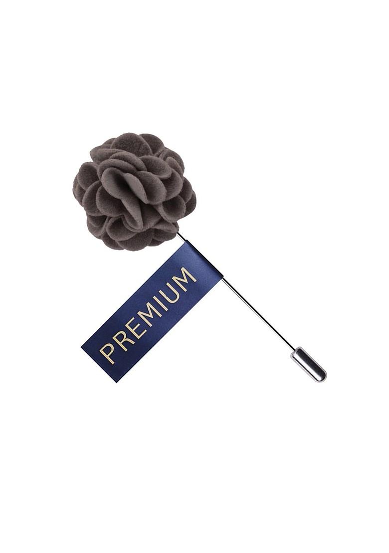 Unisex Grey Floral Fondness Lapel Pin