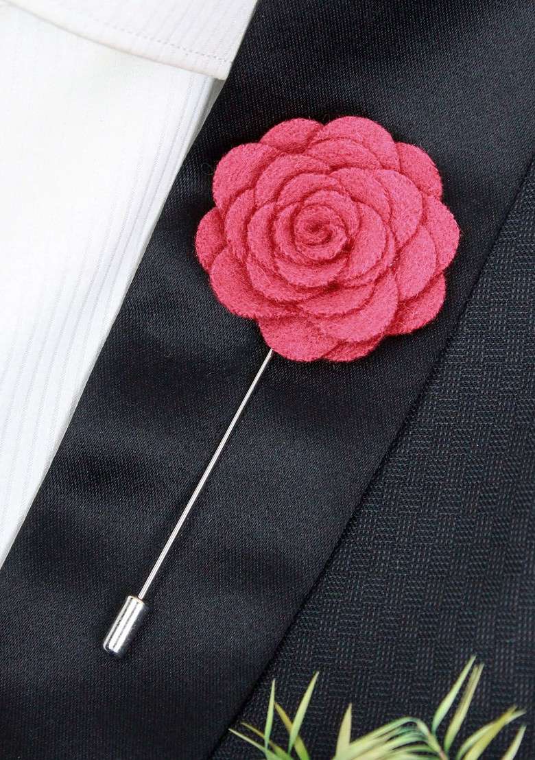 Unisex Pink Blooming Charm Lapel Pin - Indya