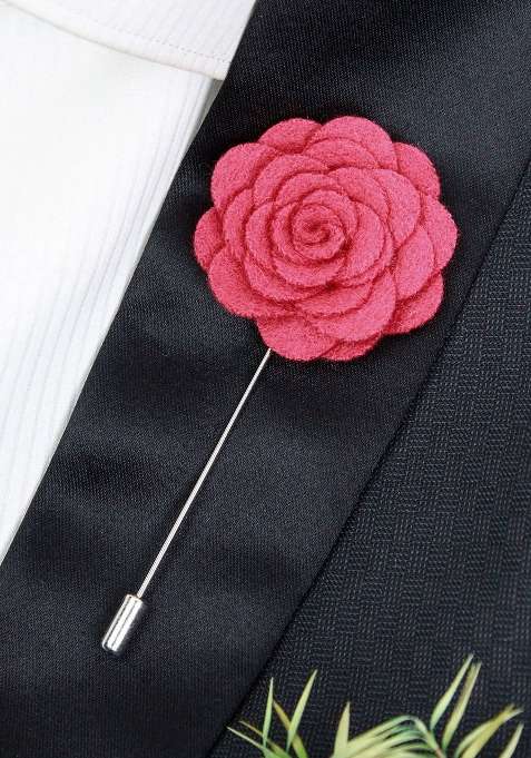 Unisex Pink Blooming Charm Lapel Pin