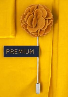 Unisex Mustard Yellow Silver Toned Wonderful Tulip Lapel Pin