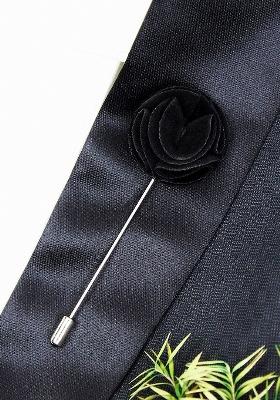 Unisex Black Silver Toned Wonderful Tulip Lapel Pin