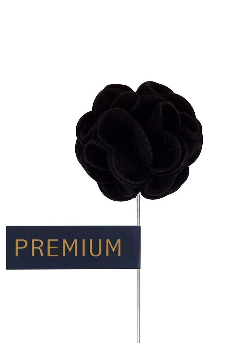 Unisex Black Silver Toned Wonderful Tulip Lapel Pin