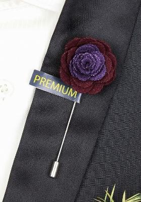Unisex Purple Burgundy Graceful Bloom Lapel Pin