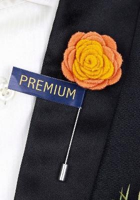 Unisex Yellow Peach Coloured Graceful Bloom Lapel Pin
