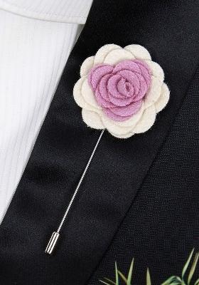 Unisex Pink Cream Coloured Graceful Bloom Lapel Pin