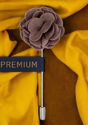 Unisex Taupe Silver Toned Wonderful Tulip Lapel Pin