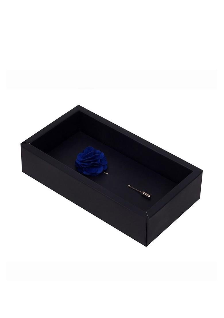 Unisex Blue Silver Toned Blooming Charm Lapel Pin