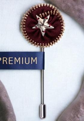 Unisex Maroon Silver Toned Shining Star Lapel Pin