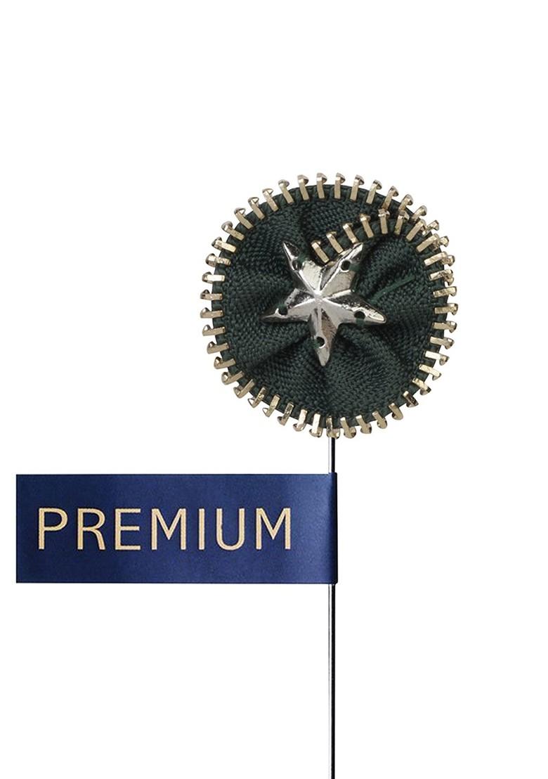 Unisex Green Silver Toned Shining Star Lapel Pin