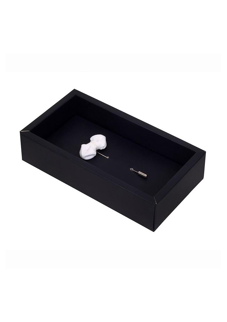 Unisex White Mini Bow Brooch Lapel Pin