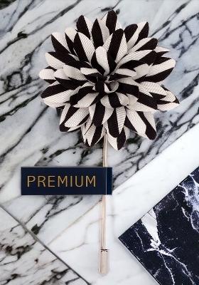 Unisex Black White Striped Petals Lapel Pin