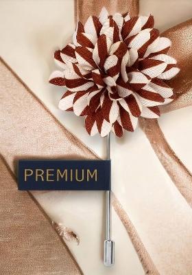 Unisex Navy Blue White Striped Petals Lapel Pin