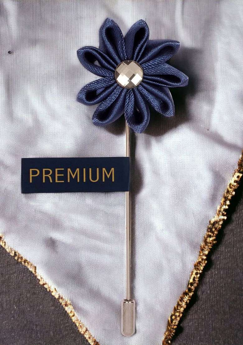 Unisex Blue Glowing Petals Lapel Pin - Indya