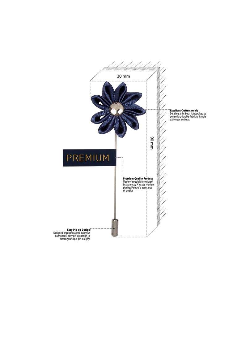 Unisex Blue Glowing Petals Lapel Pin - Indya