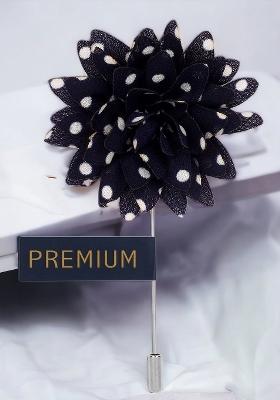 Unisex Blue White Polka Petals Lapel Pin