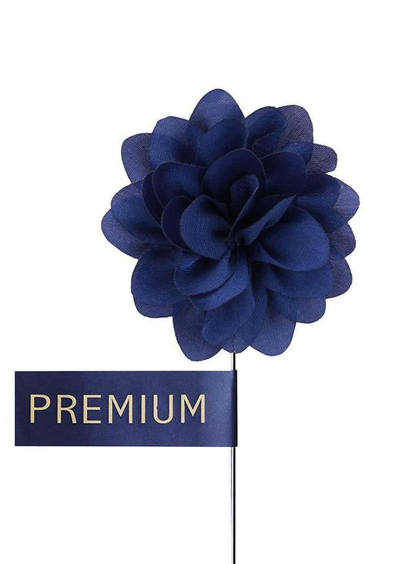 Unisex Blue Elron Petals Floral Lapel Pin - Indya