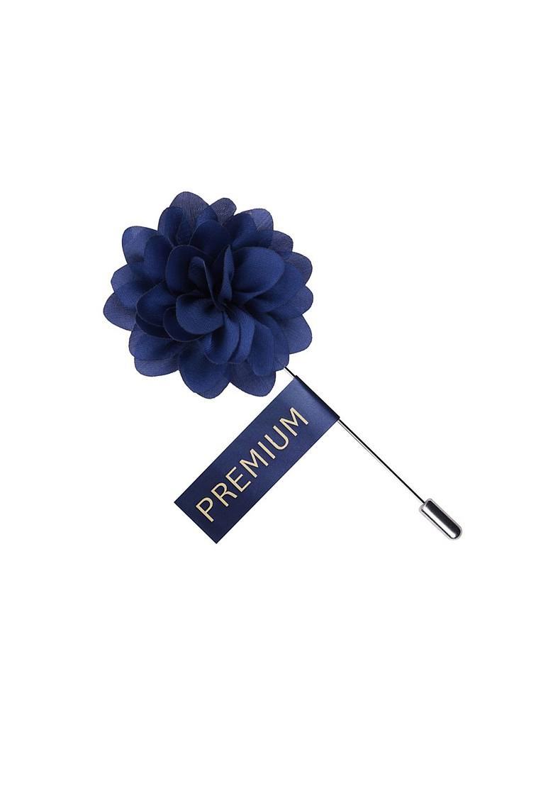 Unisex Blue Elron Petals Floral Lapel Pin