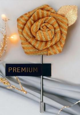 Unisex Mustard Yellow Gold Toned Floral Pentagon Lapel Pin