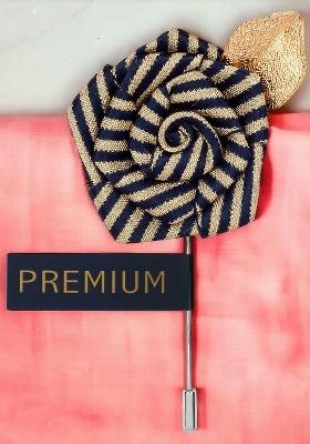 Unisex Blue Gold Toned Floral Pentagon Lapel Pin