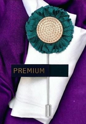 Unisex Green Gold Toned Stone Studded Sun Flower Lapel Pin