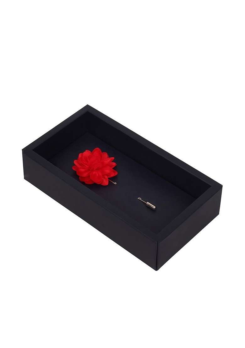 Unisex Red Elron Petals Lapel Pin - Indya