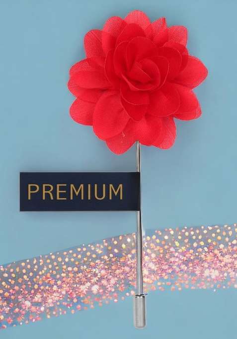 Unisex Red Elron Petals Lapel Pin