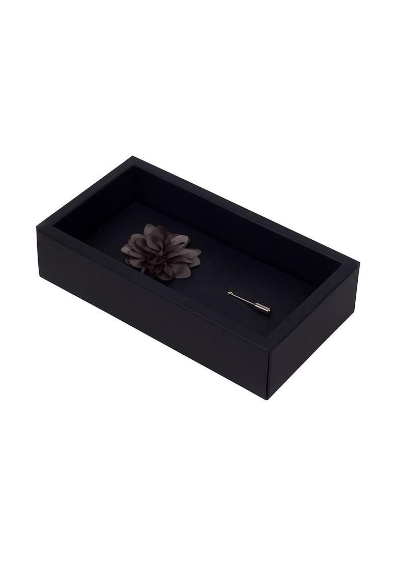 Unisex Grey Silver Toned Elron Petals Lapel Pin