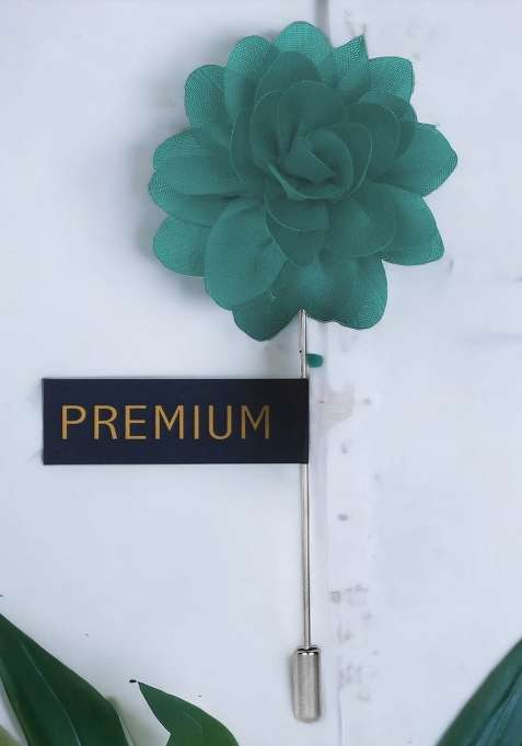 Unisex Green Elron Petals Lapel Pin