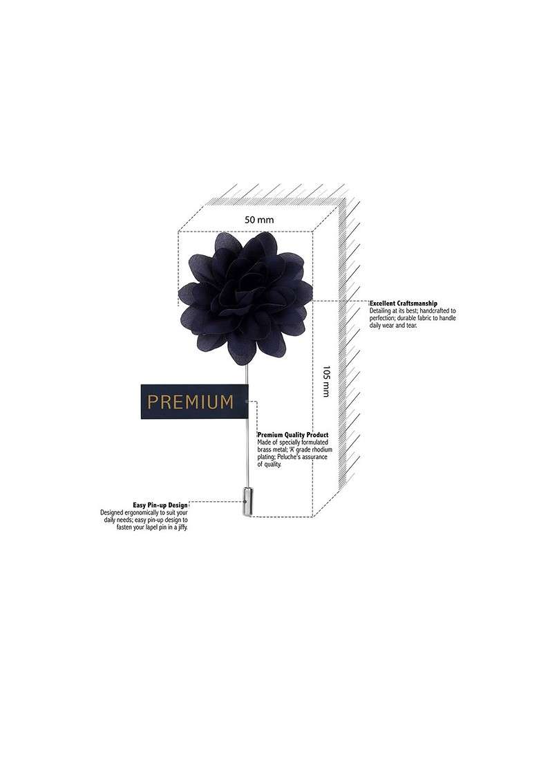 Unisex Blue Elron Petals Lapel Pin - Indya