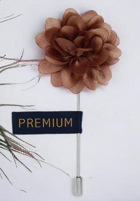Unisex Brown Elron Petals Lapel Pin