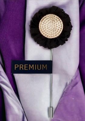 Unisex Brown Gold Toned Sun Flower Lapel Pin