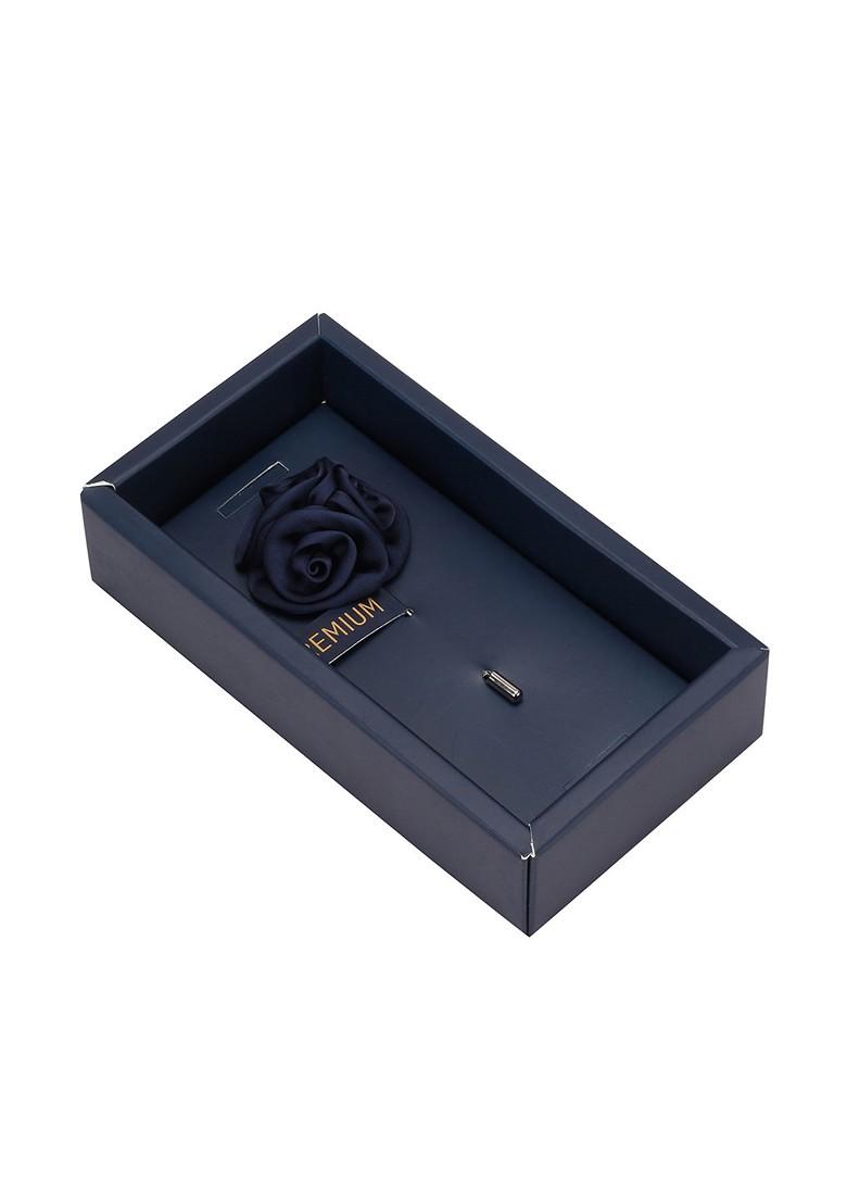 Unisex Blue Tri Flower Brooch Lapel Pin